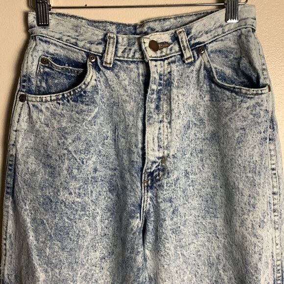 VINTAGE Congo Trader High Waist Acid Washed Jeans Size 8 tapered distressed 80s - Picture 2 of 10